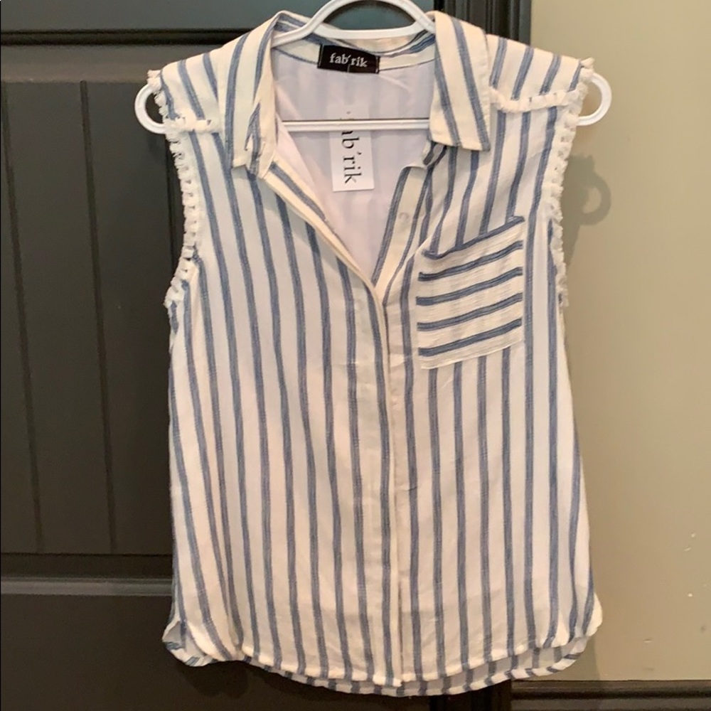 Button Up Stripe Top